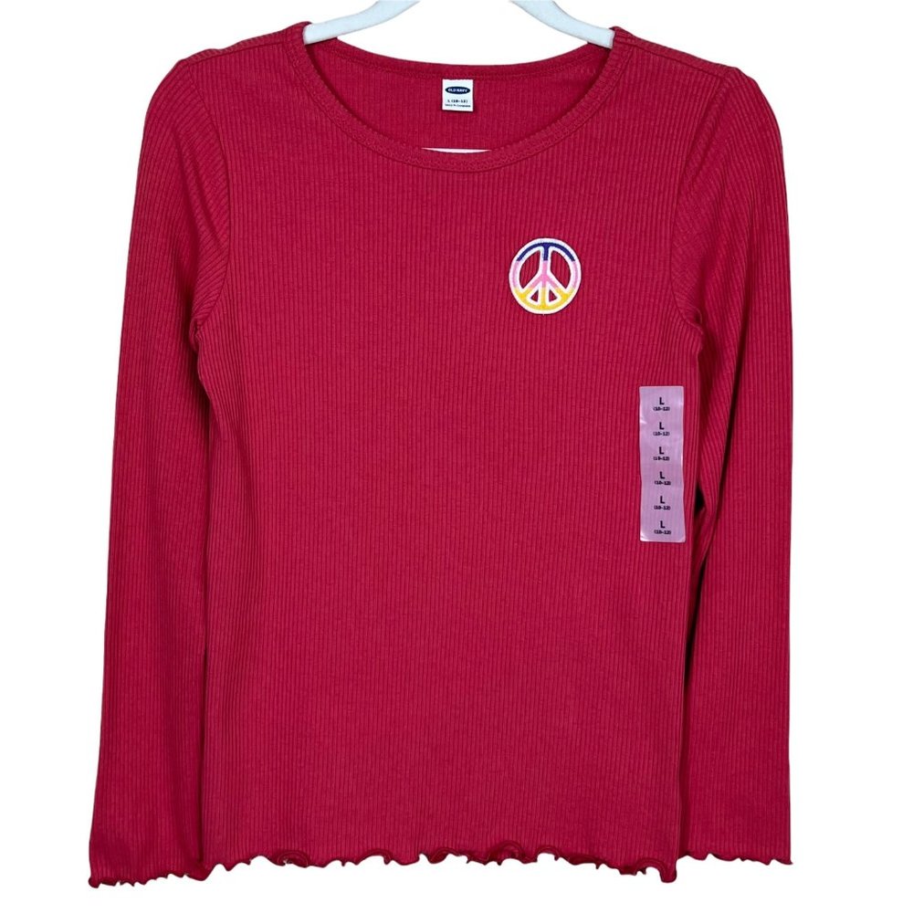 Old Navy‎ Peace Graphic Ribbed Top Love Song Girl’s Large/10-12